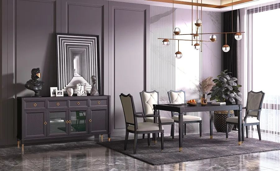 匠心全实木餐桌椅组合现代简约,实木餐桌椅高档奢华