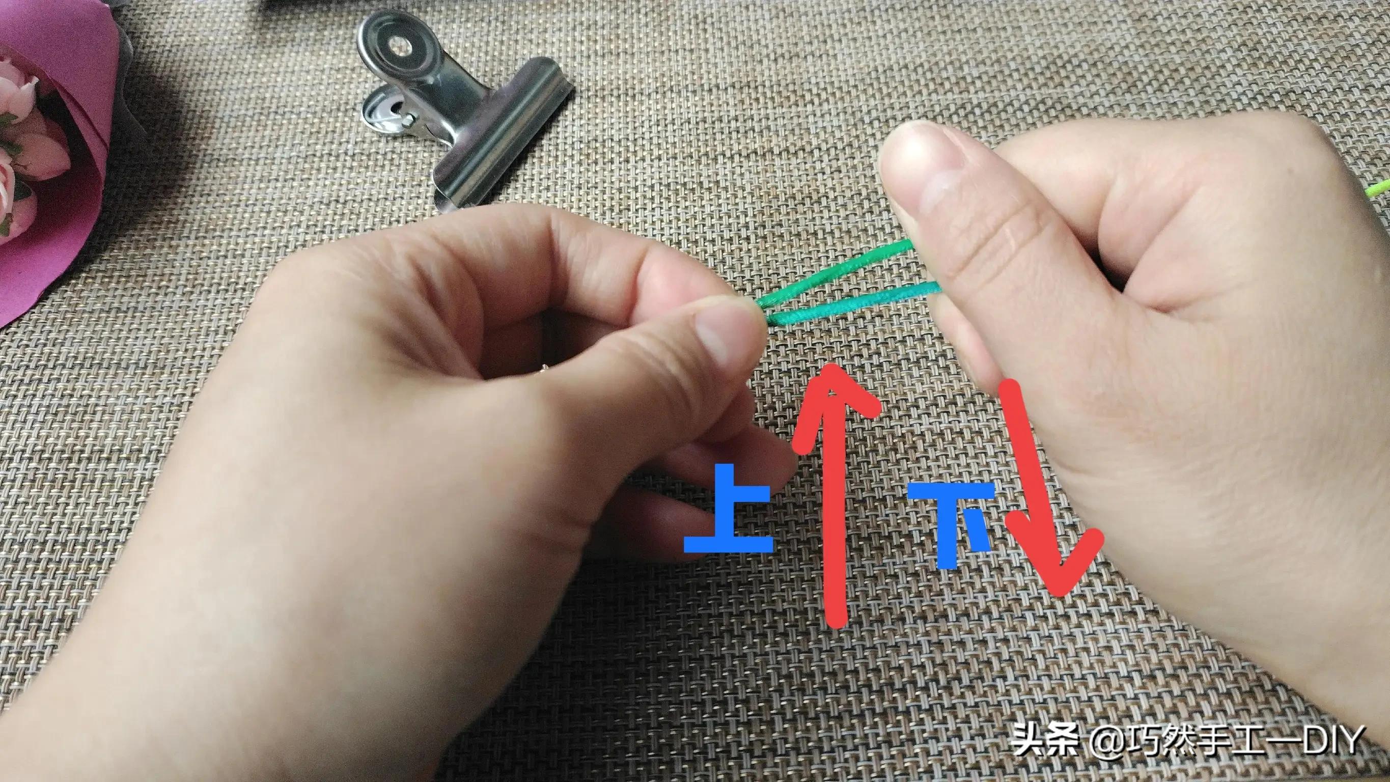 两股辫绳编围巾,两股辫绳编慢动作教程