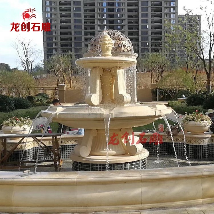 石材雕塑喷泉效果图,不锈钢景观水钵喷泉制作