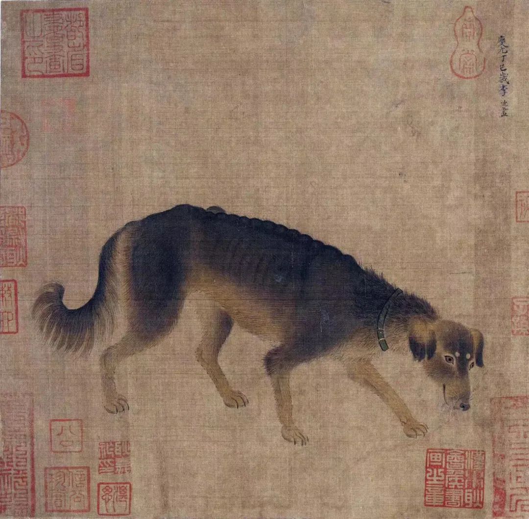 画十二生肖狗中国风,用三角形画十二生肖狗