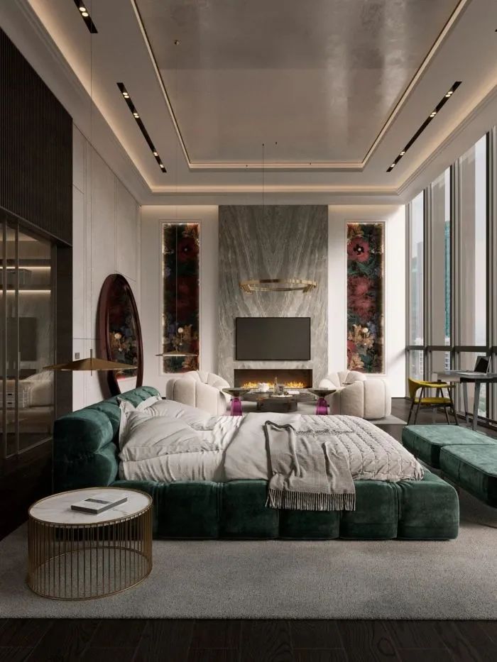 轻奢风电视背景墙大理石灰,新中式高级灰大理石电视背景墙