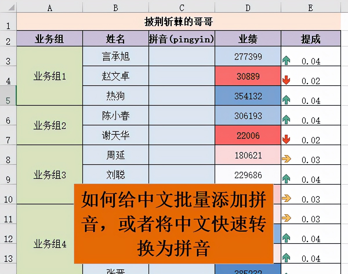 Excel表格中怎么把拼音转换成中文,excel拼音标调更改