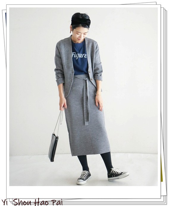 灰色半身裙如何穿搭图片,灰色半身裙高级感穿搭