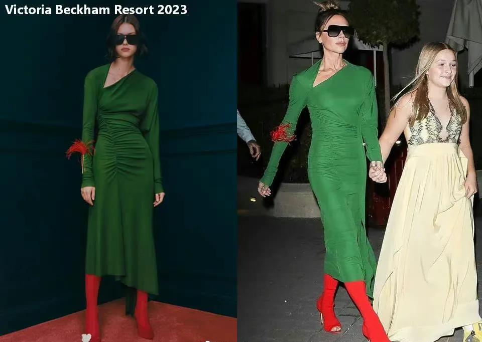 超模穿深v,贝克汉姆女儿穿搭