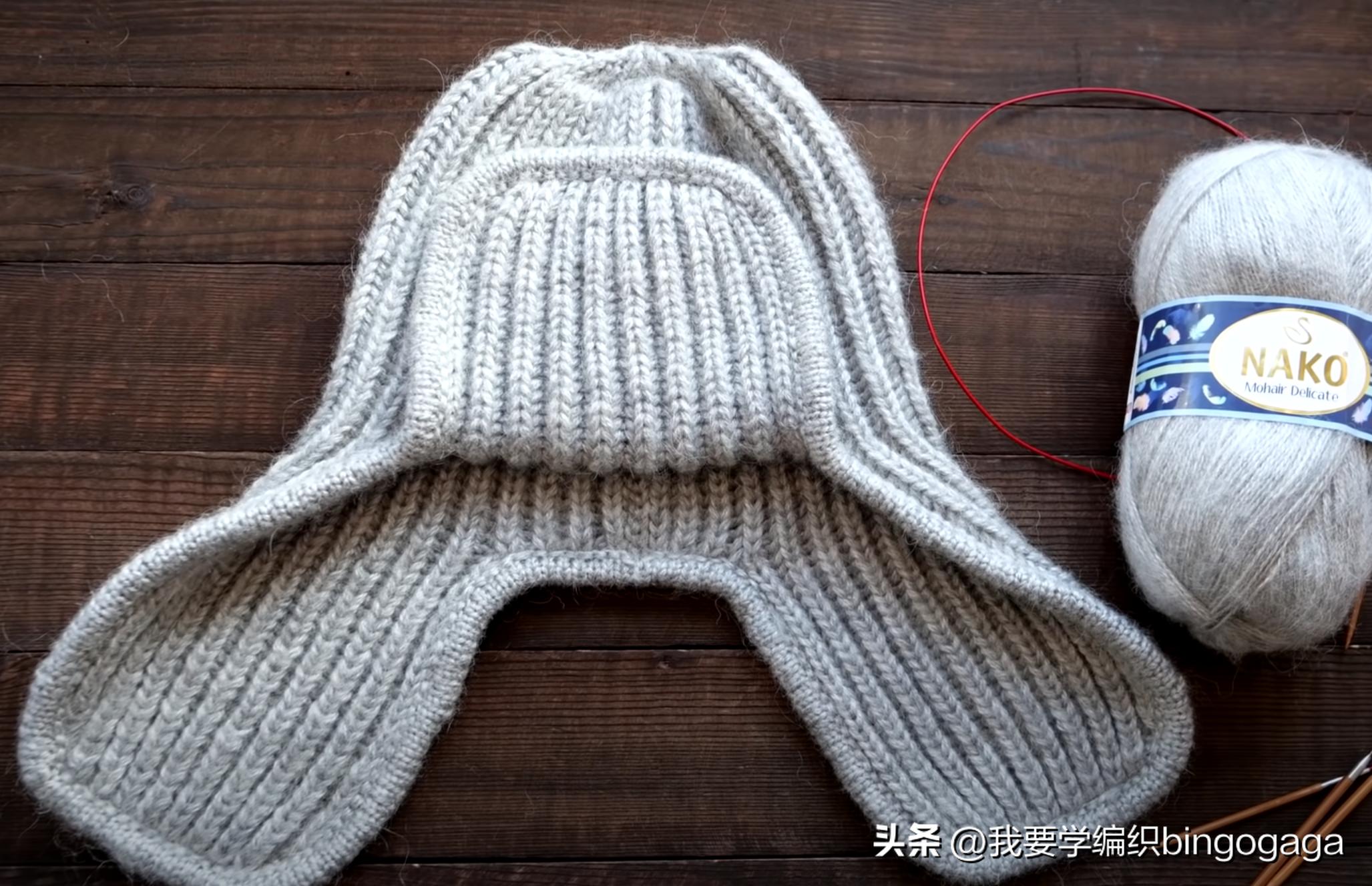 新款兔耳帽风雪帽编织教程,半檐冬季保暖帽编织教程