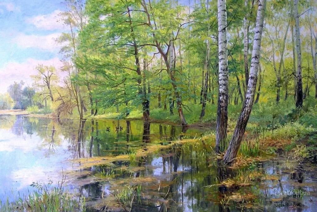 光影很强的油画风景,这油画太美了把光影画到了极致