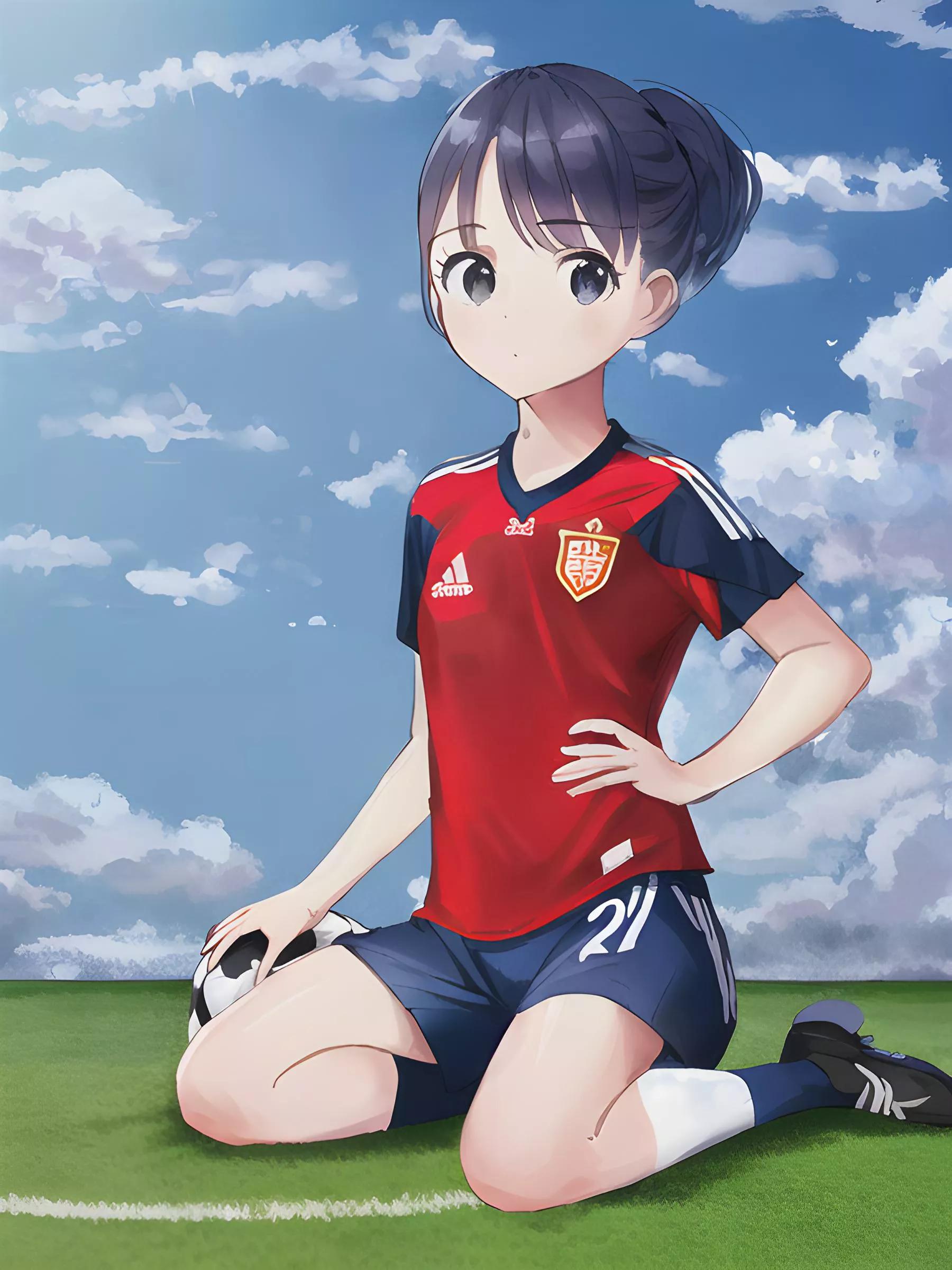 二次元足球宝贝壁纸,近日ai绘画爆款作品