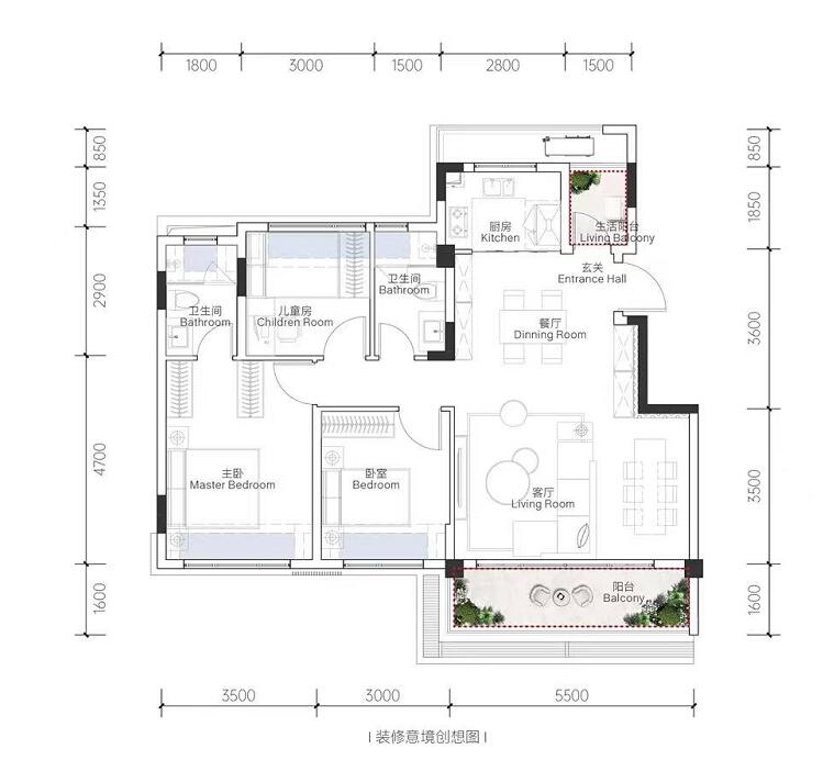 重庆中央公园华润悦府,重庆华润中央公园悦府143户型展示