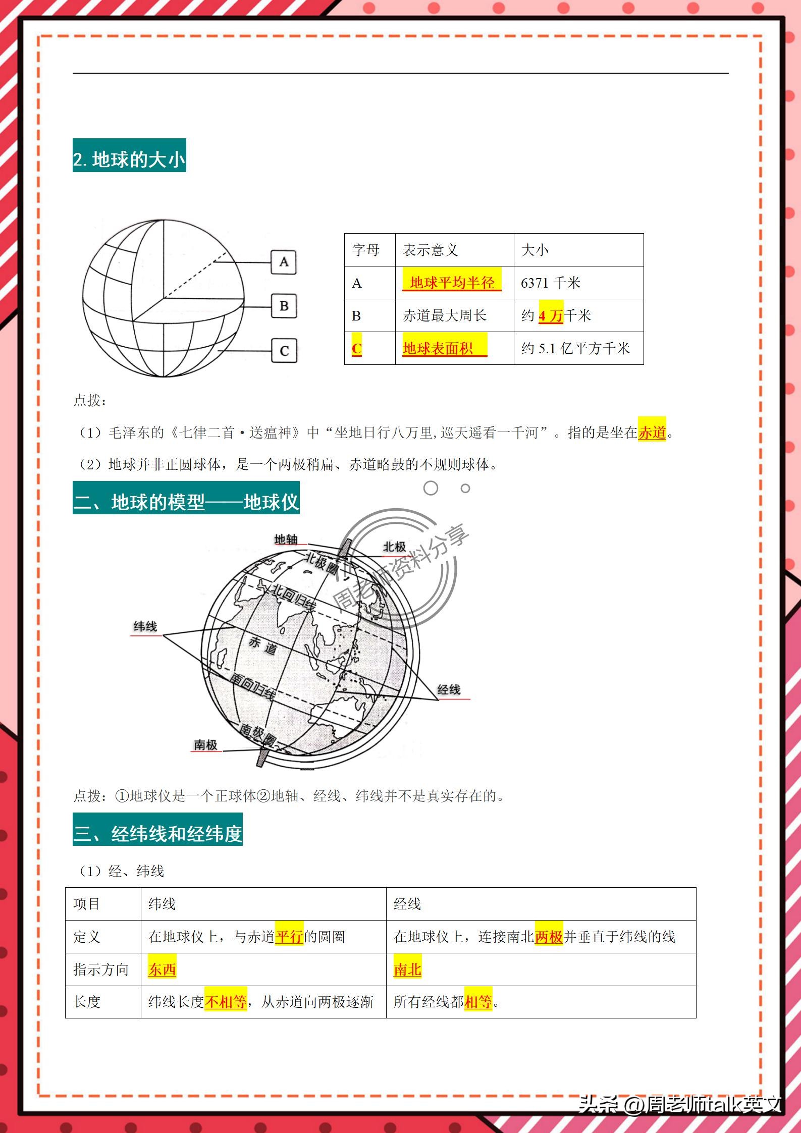 初一上册地理笔记第一课,初一上册地理笔记第二章第一节
