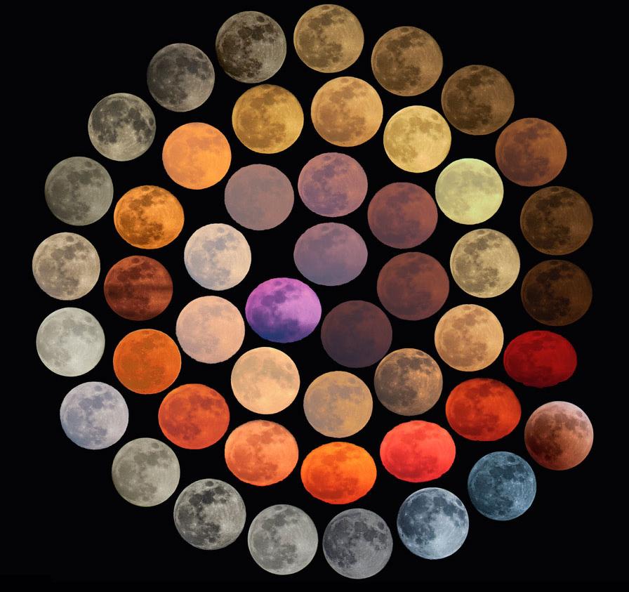 月亮的颜色有哪些,月亮每月变化及名称