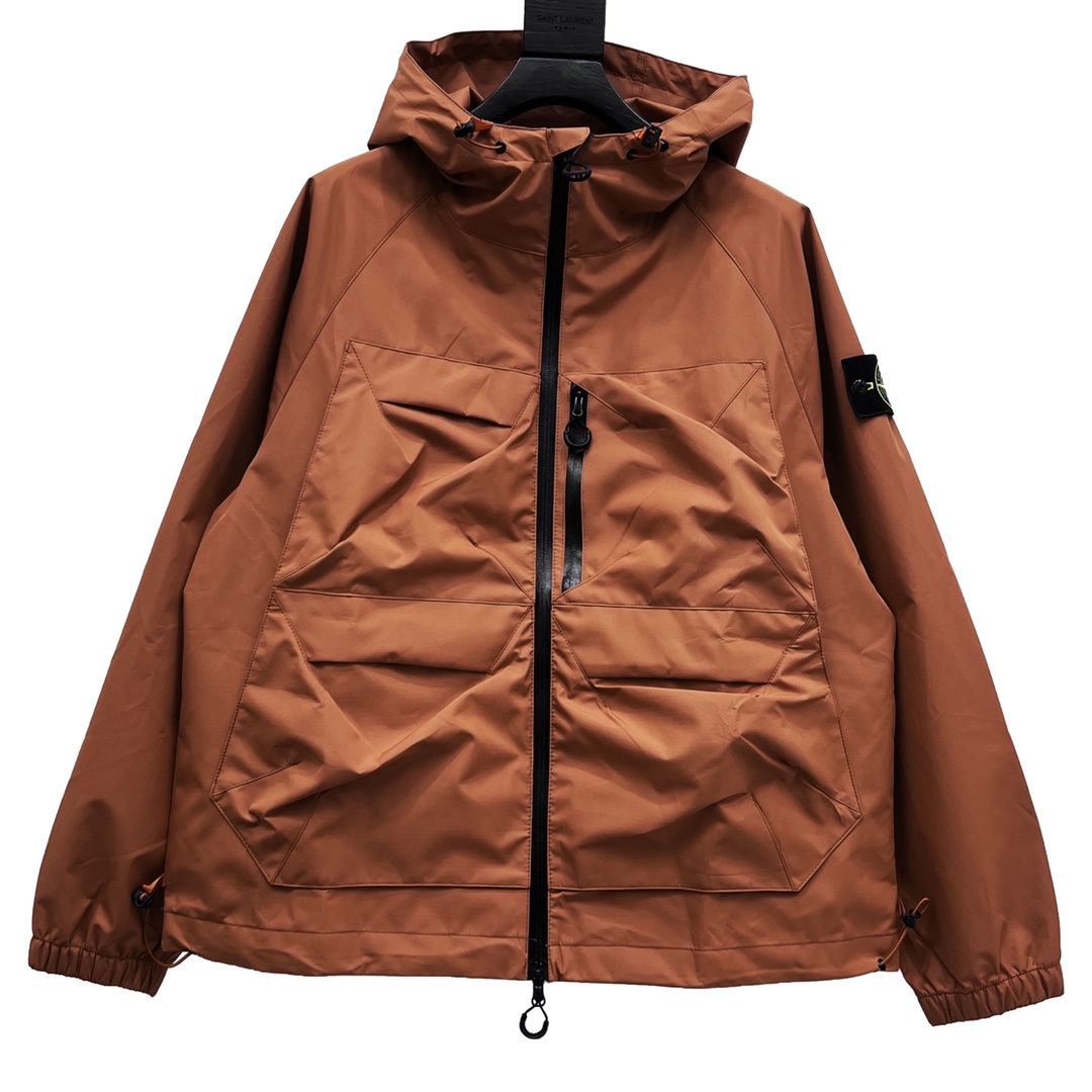 潮牌stone石头岛斜拉链冲锋衣外套,石头岛冲锋衣斜拉链款官网价格