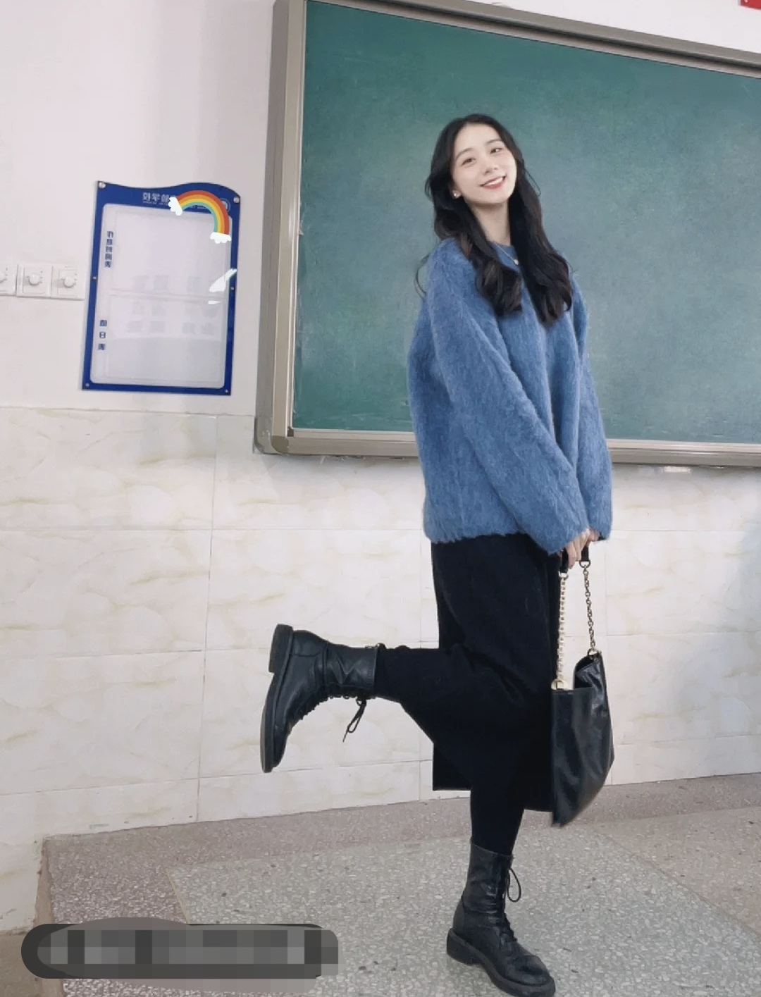 毛衣半身裙穿搭冬季图片,毛衣半身裙穿搭秋冬中长款维语版