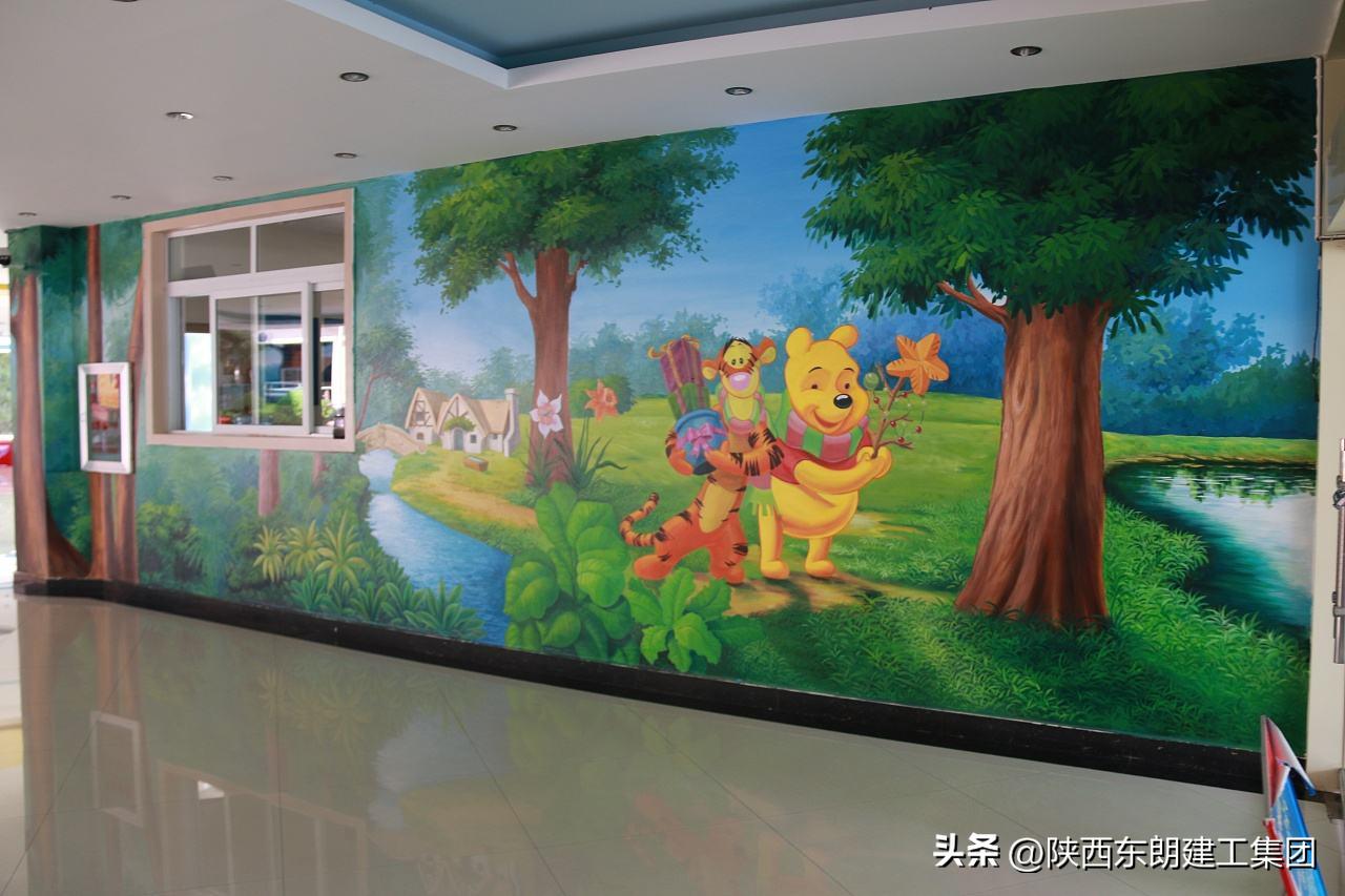 喷绘墙体画,墙体彩绘荧光画施工现场