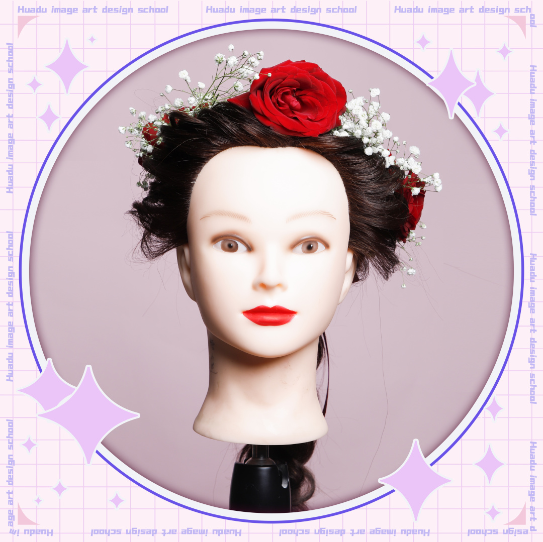 唯美学生编发教程,学化妆学美甲来花都