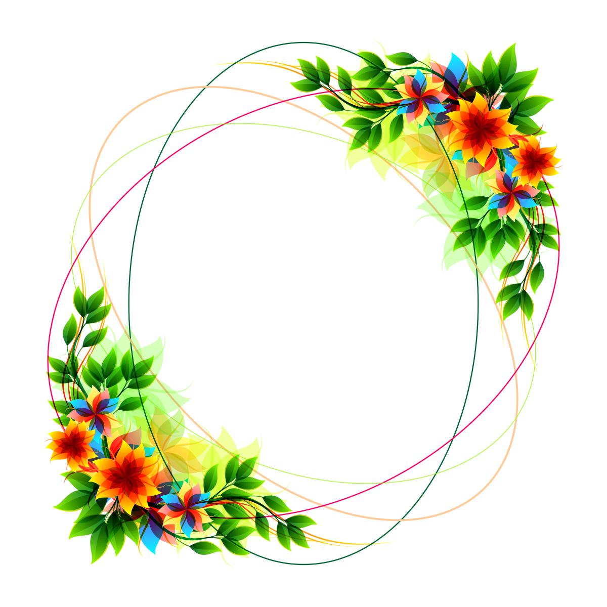 漂亮的彩色边框图片大全,好看的绿叶边框