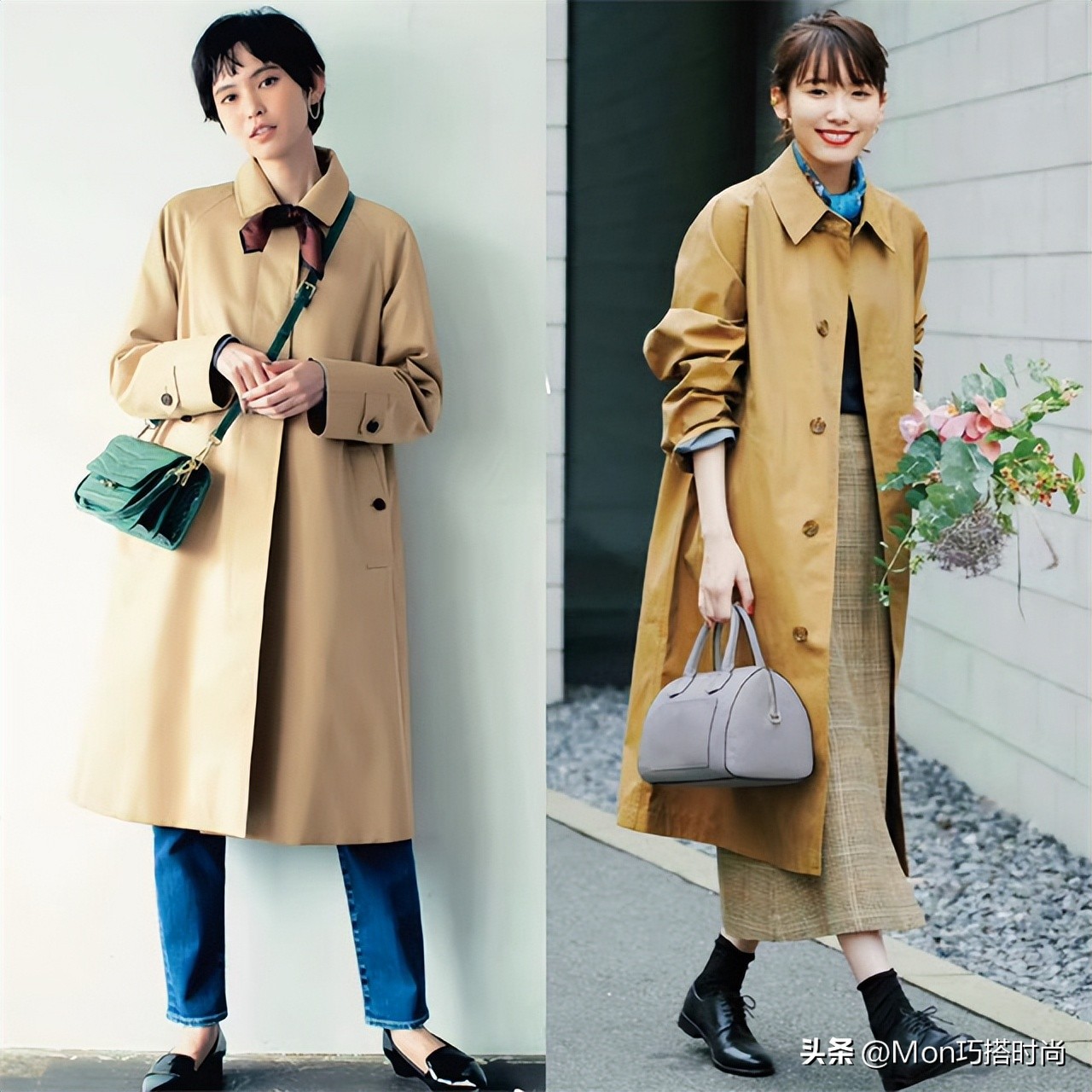 今年的日本女士风衣穿搭,日本风衣的穿搭