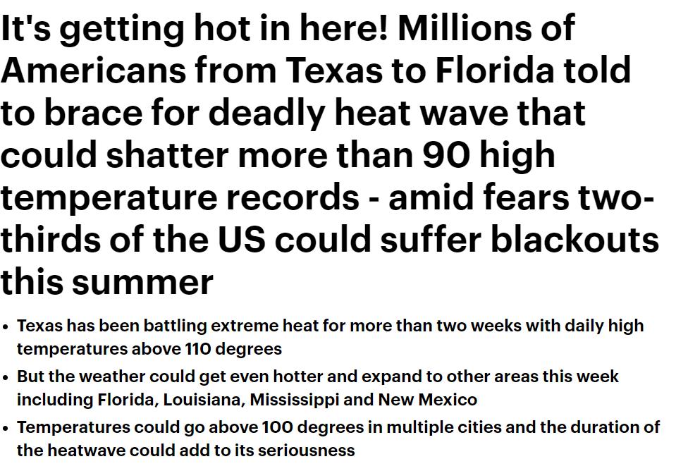 51.7℃！“热穹顶”突袭北美！美国德州=中国河北？