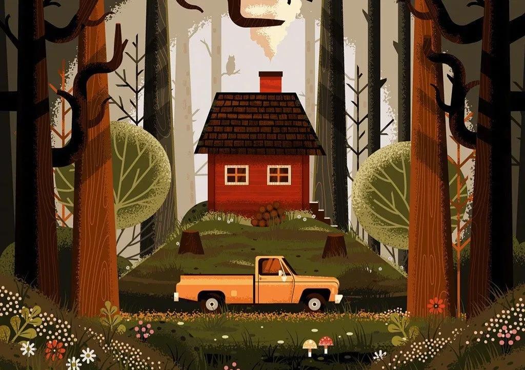 一组极具个人风格的插画,一组很有意境的插画