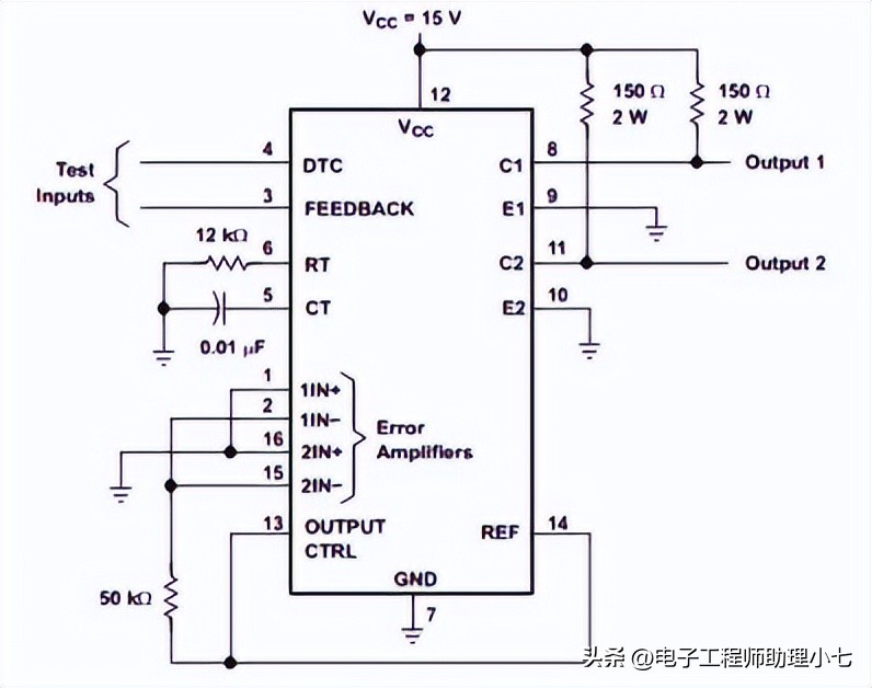 tl494各脚功能原理图解析,TL494引脚功能及参数