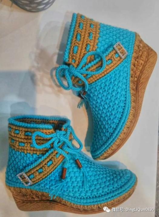 最简单的钩针编织鞋子,针织毛线鞋图案大全
