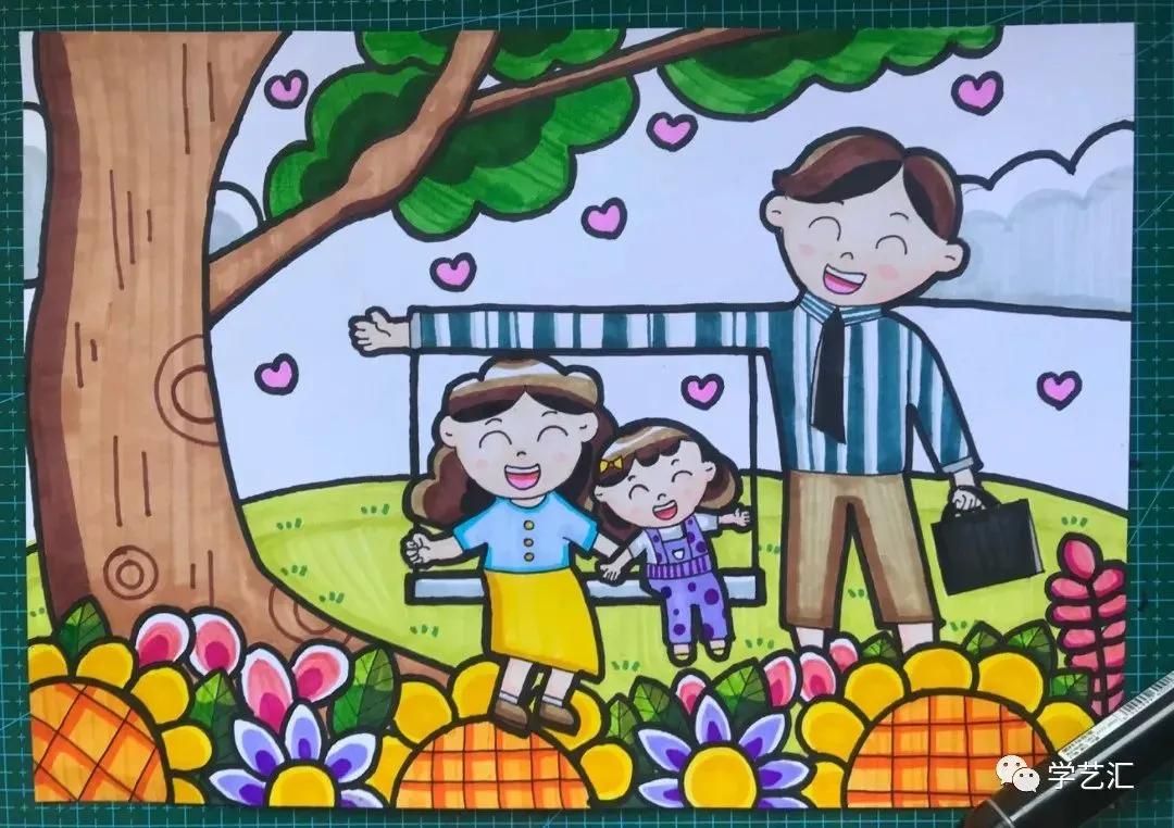 关于父亲节的儿童画简单又漂亮,父亲节的简单画画怎么画