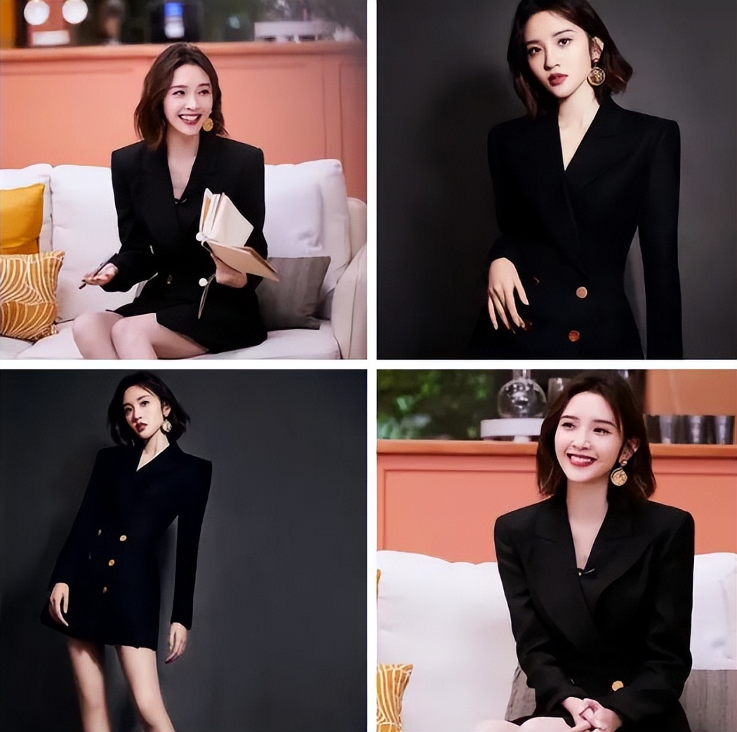 这5个优点，足够让女人爱上“黑色小西装”，杨幂、何洁搭配示范
