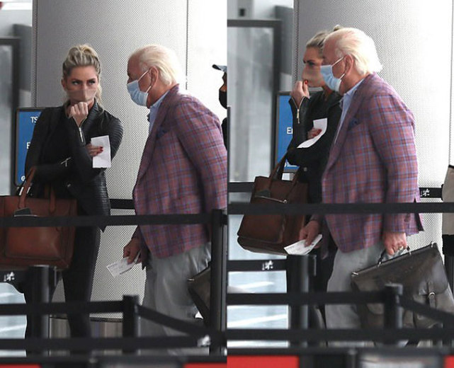 72岁摔角传奇外出，和第五任妻分居1个月，就有28岁美女温柔照顾