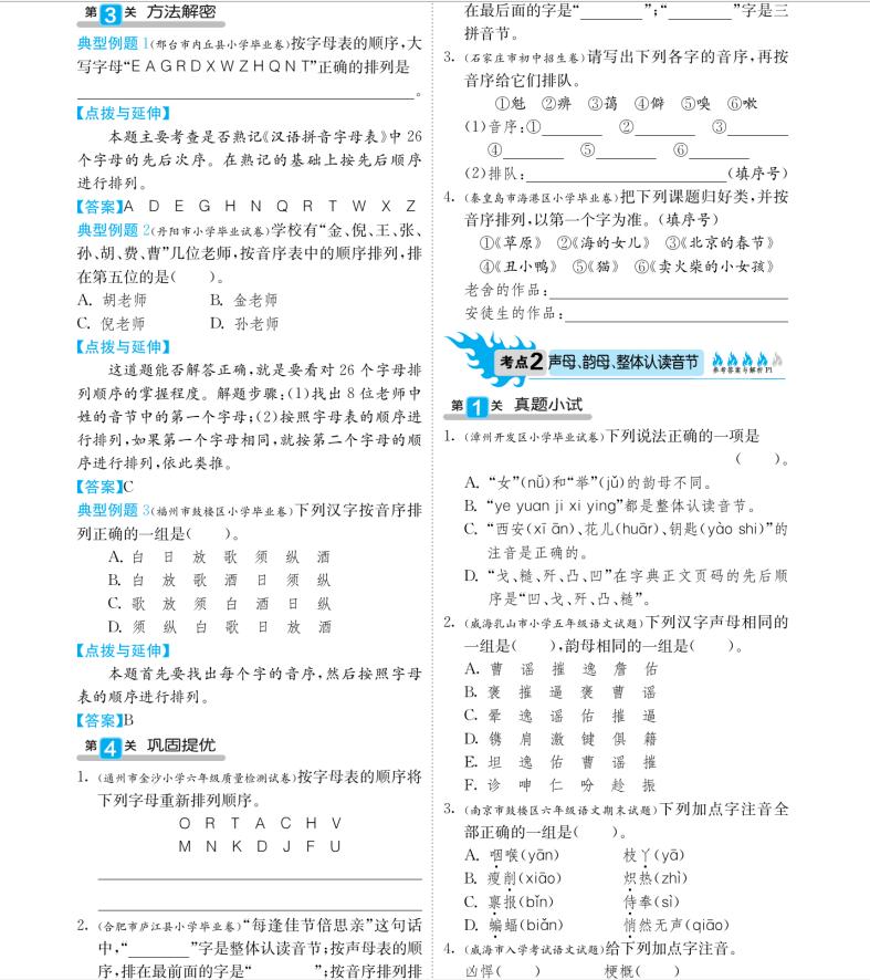 小学语文毕业考必备知识考点,小学语文毕业复习题型大全