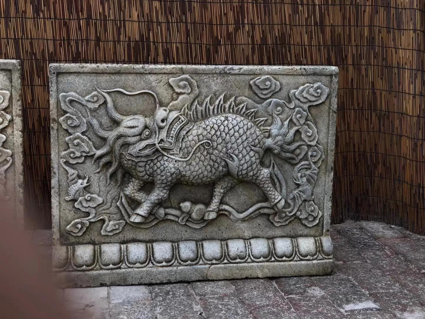 汉白玉瑞兽麒麟,汉白玉麒麟祥云