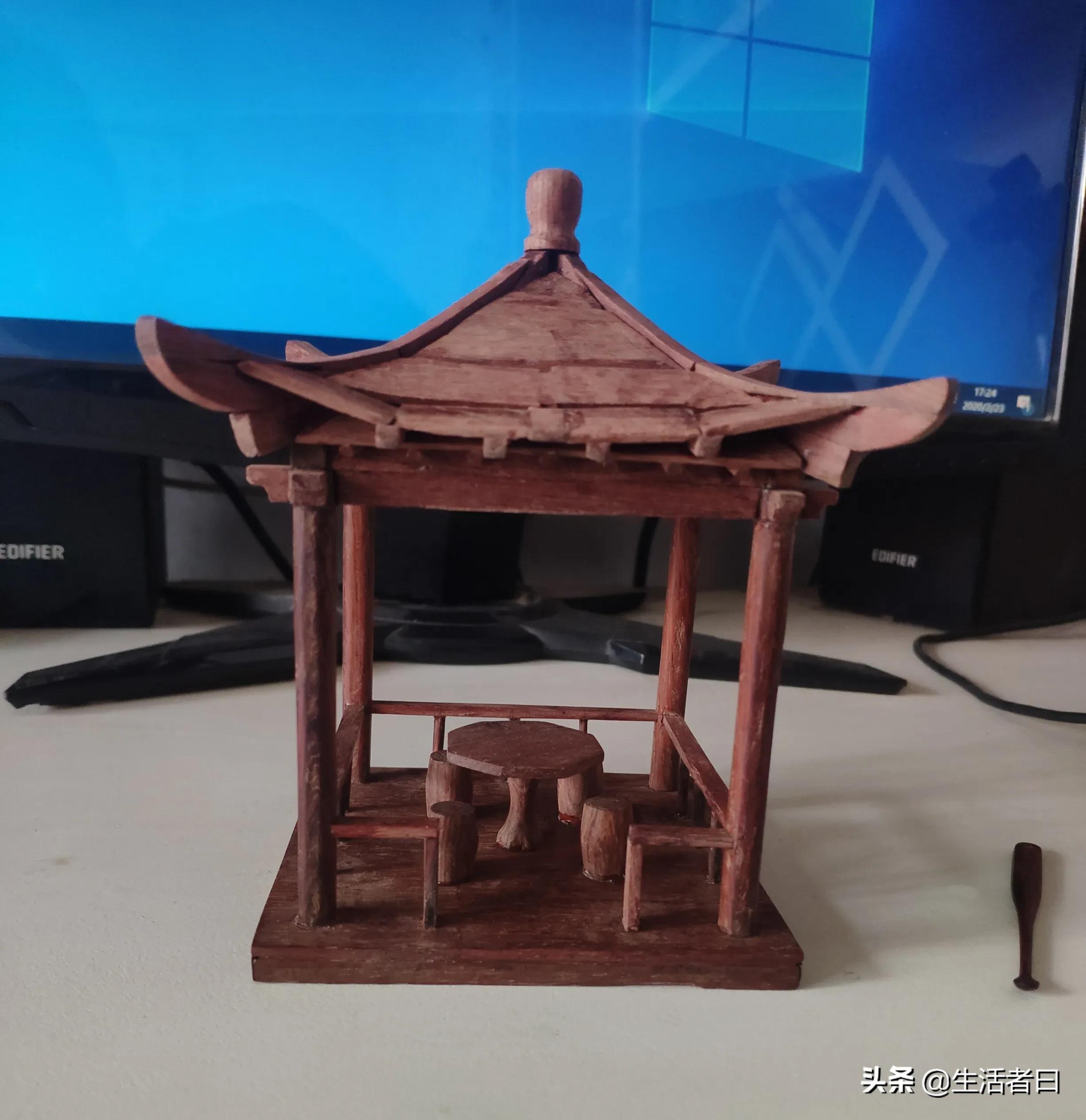 七步成亭，仿古小亭子摆件制作过程，喜欢的留下你的足迹吧