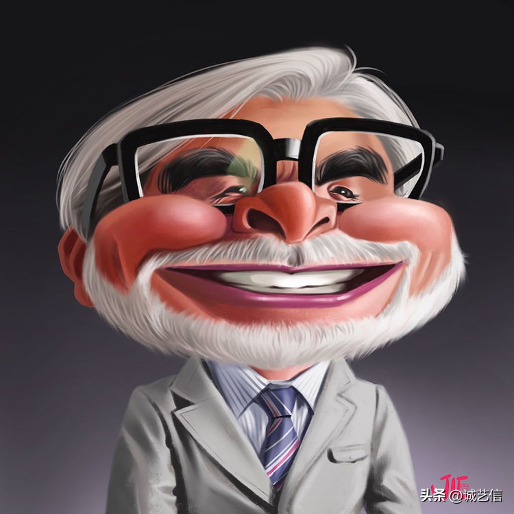 动画大师宫崎骏肖像漫画