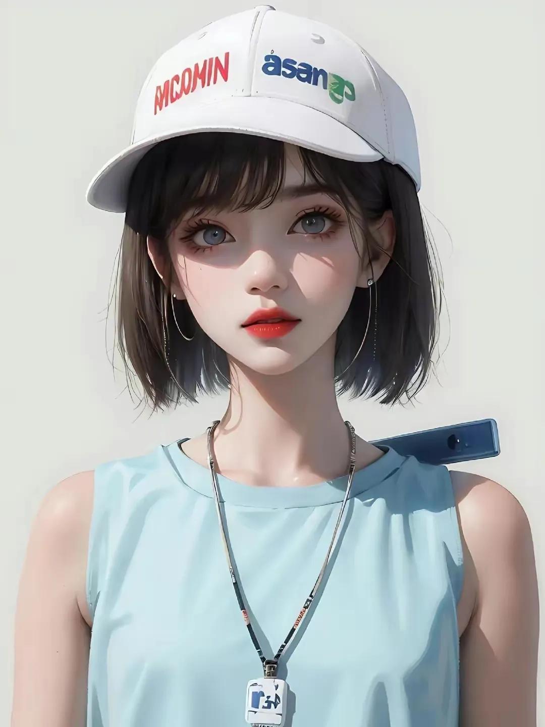 女生卡通头像简约气质短发,短发女人专用微信头像卡通