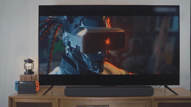 小米6oled55寸电视效果图,居家看电视氛围