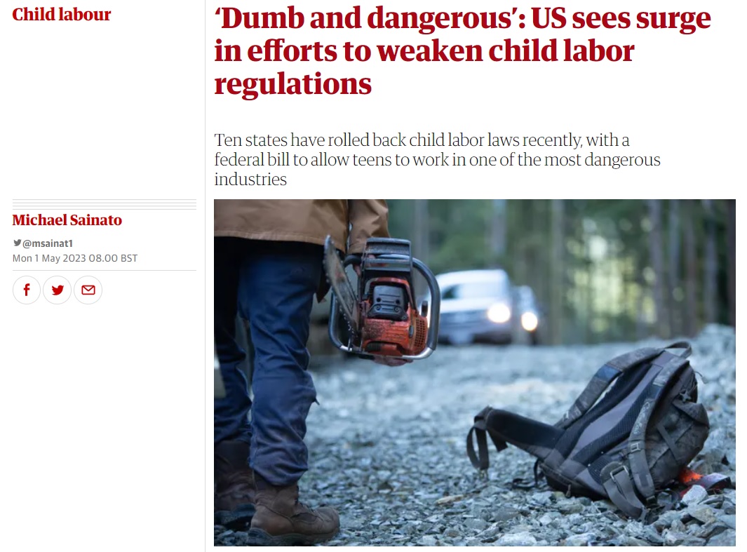 美国的工厂童工,媒体曝光美国800多家公司童工问题