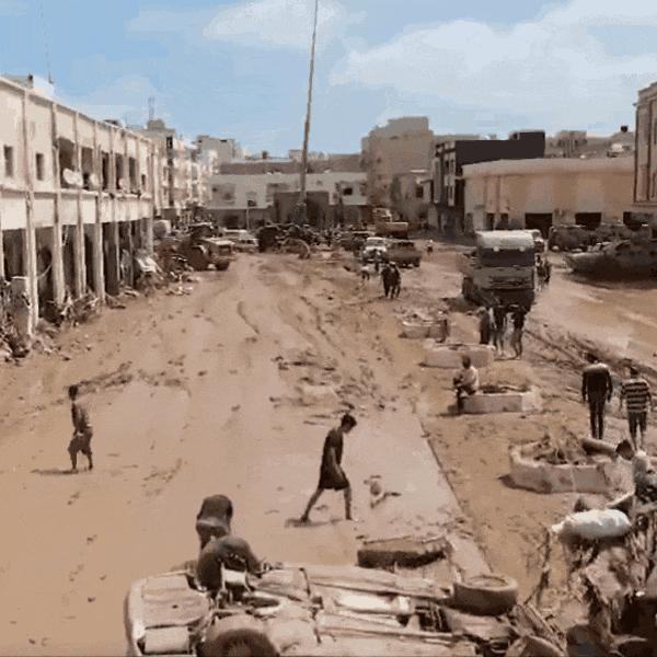 利比亚灾难发生时的视频,利比亚洪灾真是触目惊心