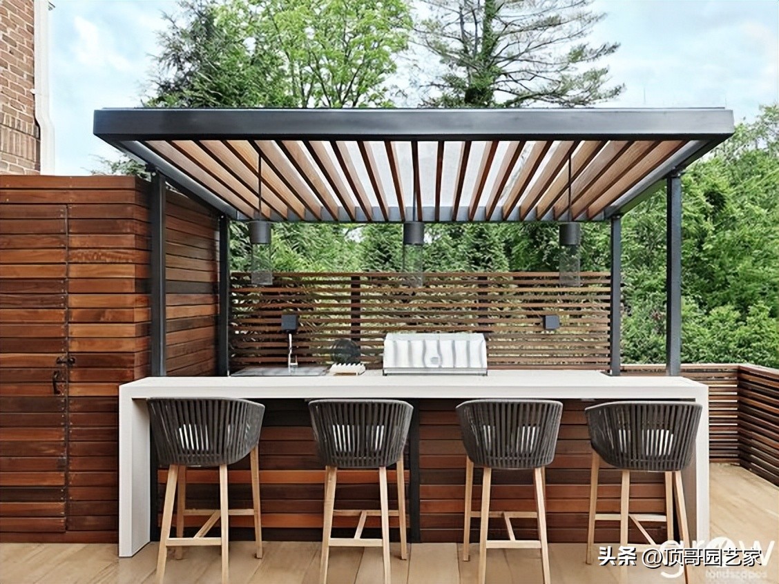 露台开放式吧台设计,花园吧台设计效果图