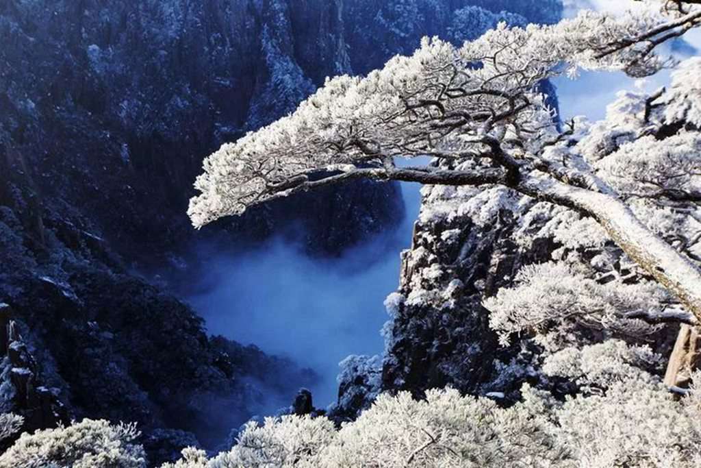 黄山日出自然人文地理摄影,黄山冬雪冬景
