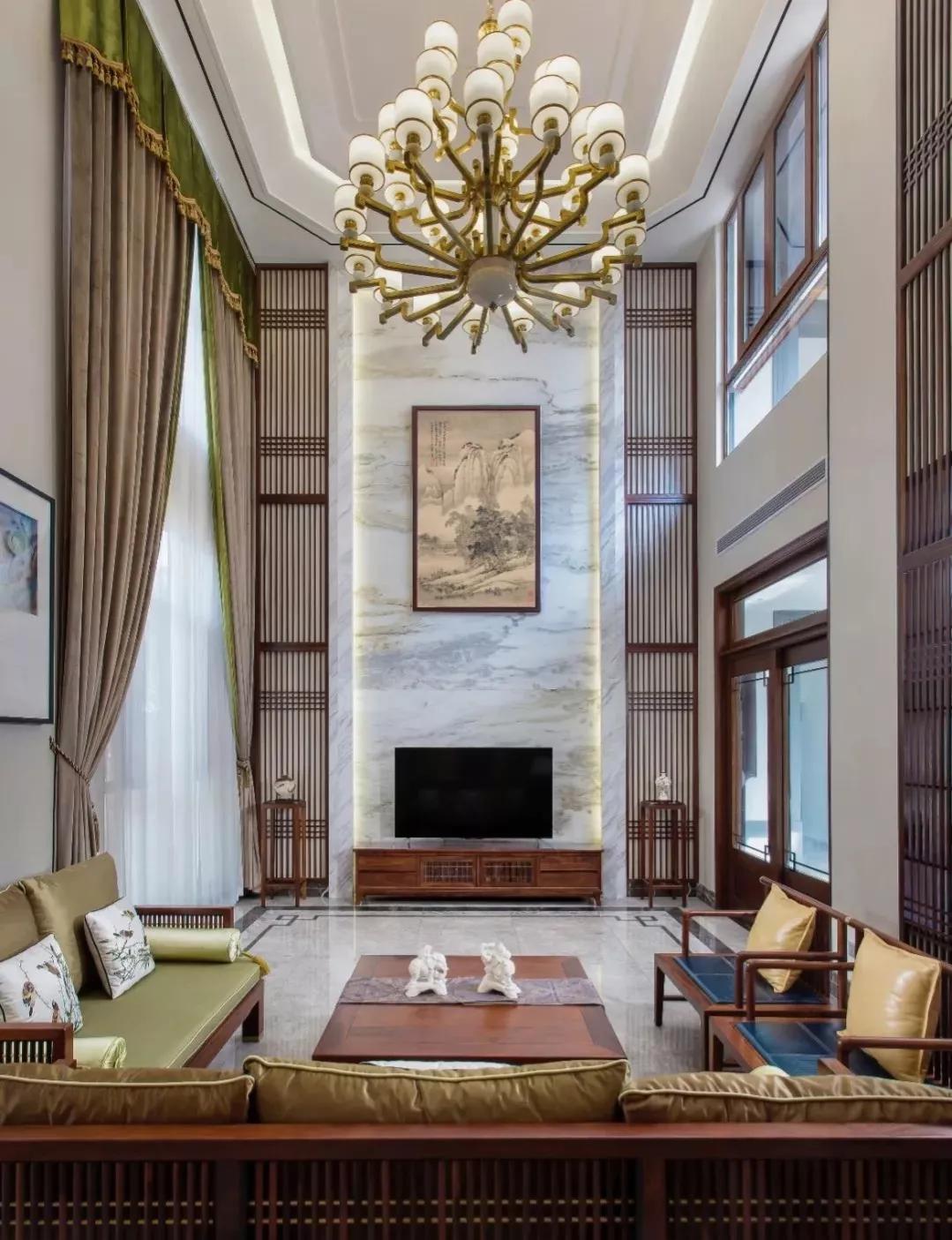 美式风格装修挑高客厅,客厅挑高5米怎么设计