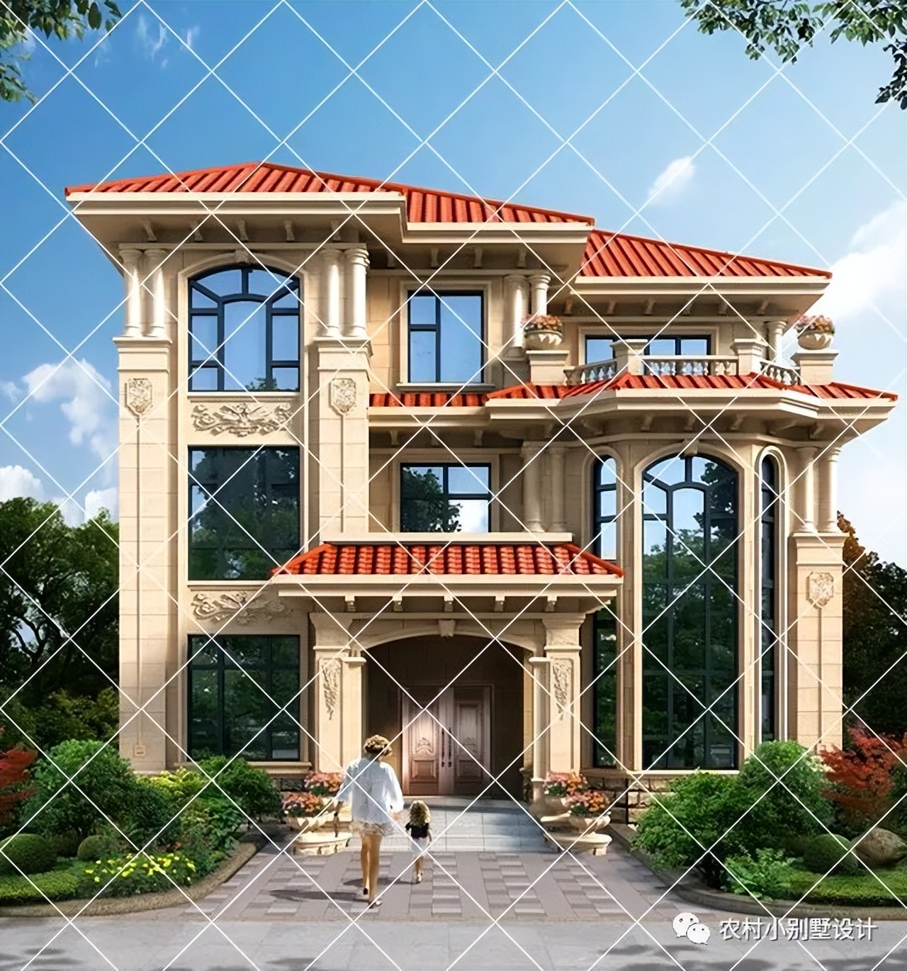 欧式别墅三层半设计及图纸大全,100平米三层别墅欧式全套设计图纸