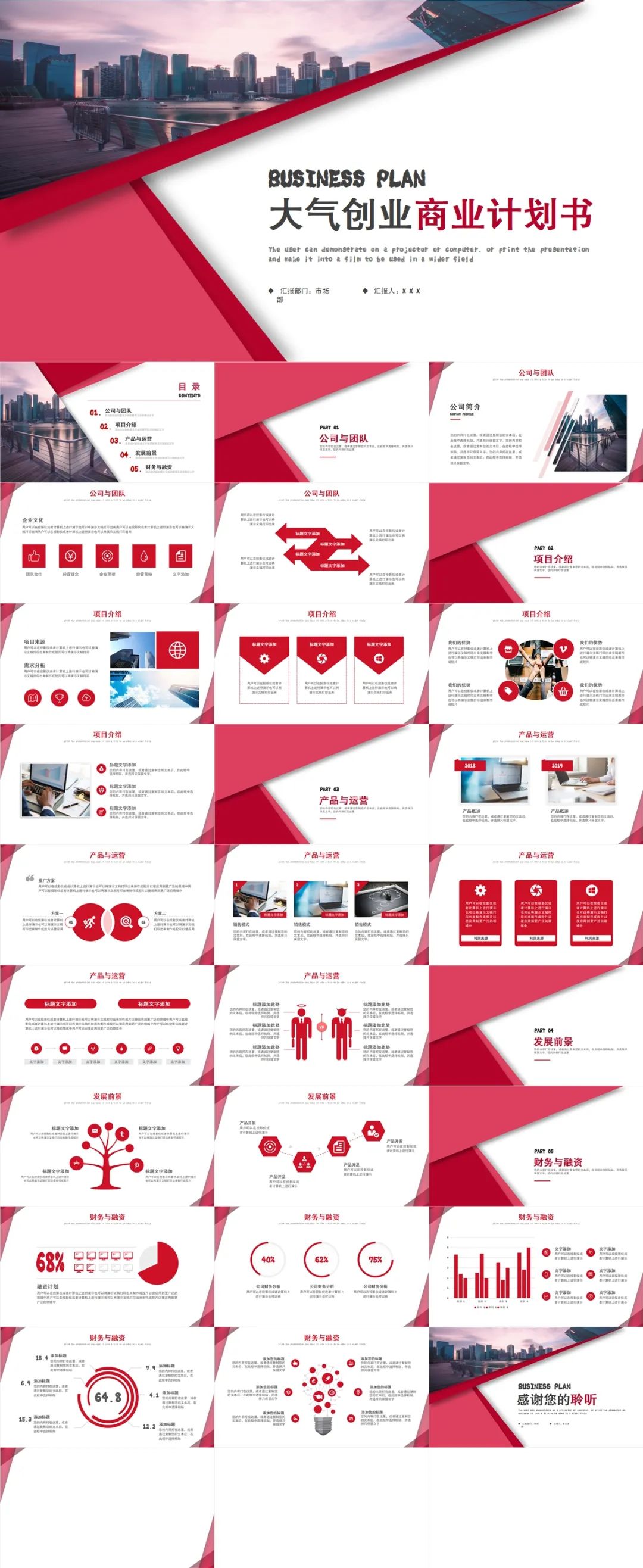 大气商业计划书ppt模板下载,供应链公司商业计划书ppt