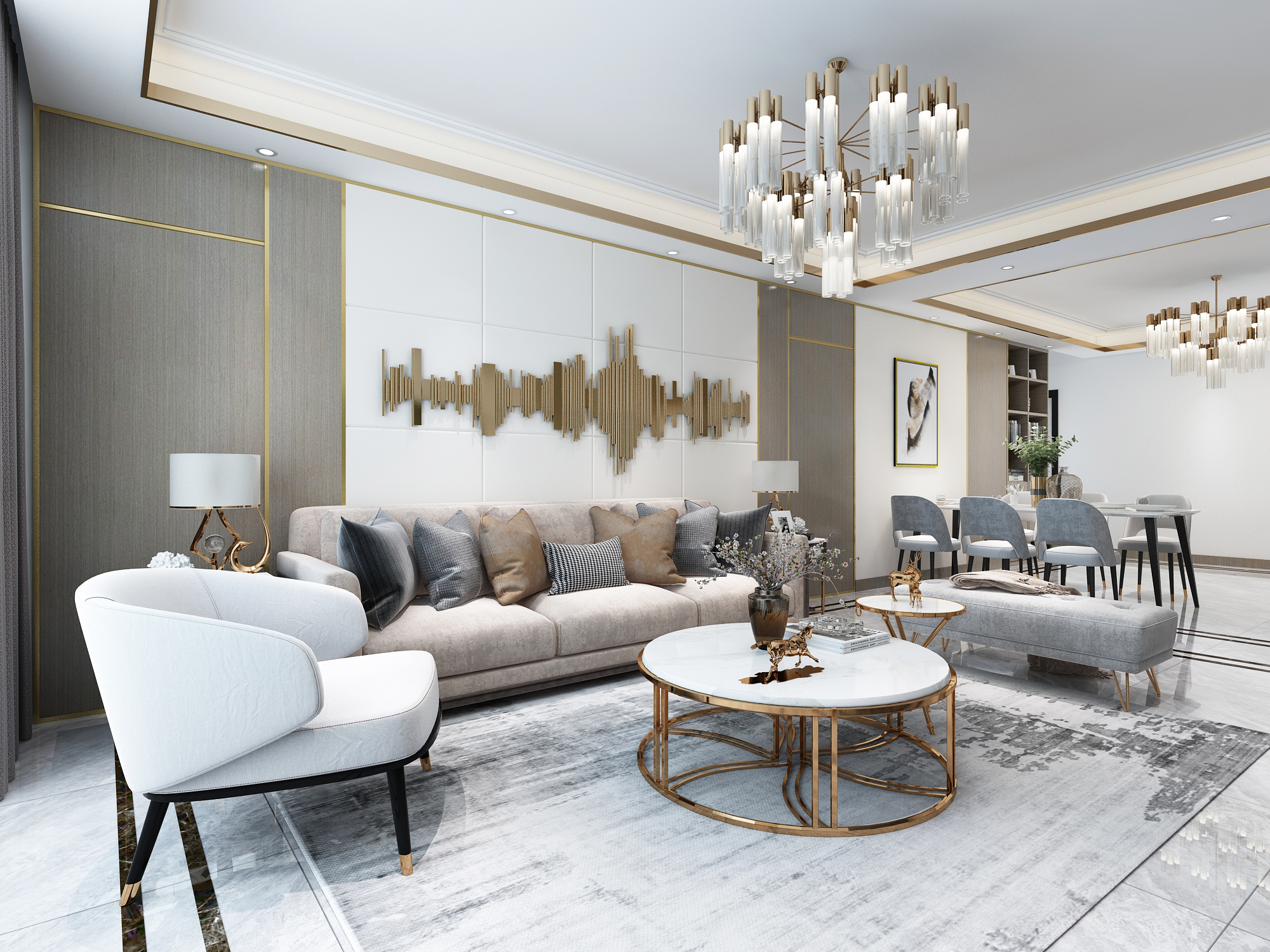 30款客厅吊顶图片,简装吊顶客厅效果图