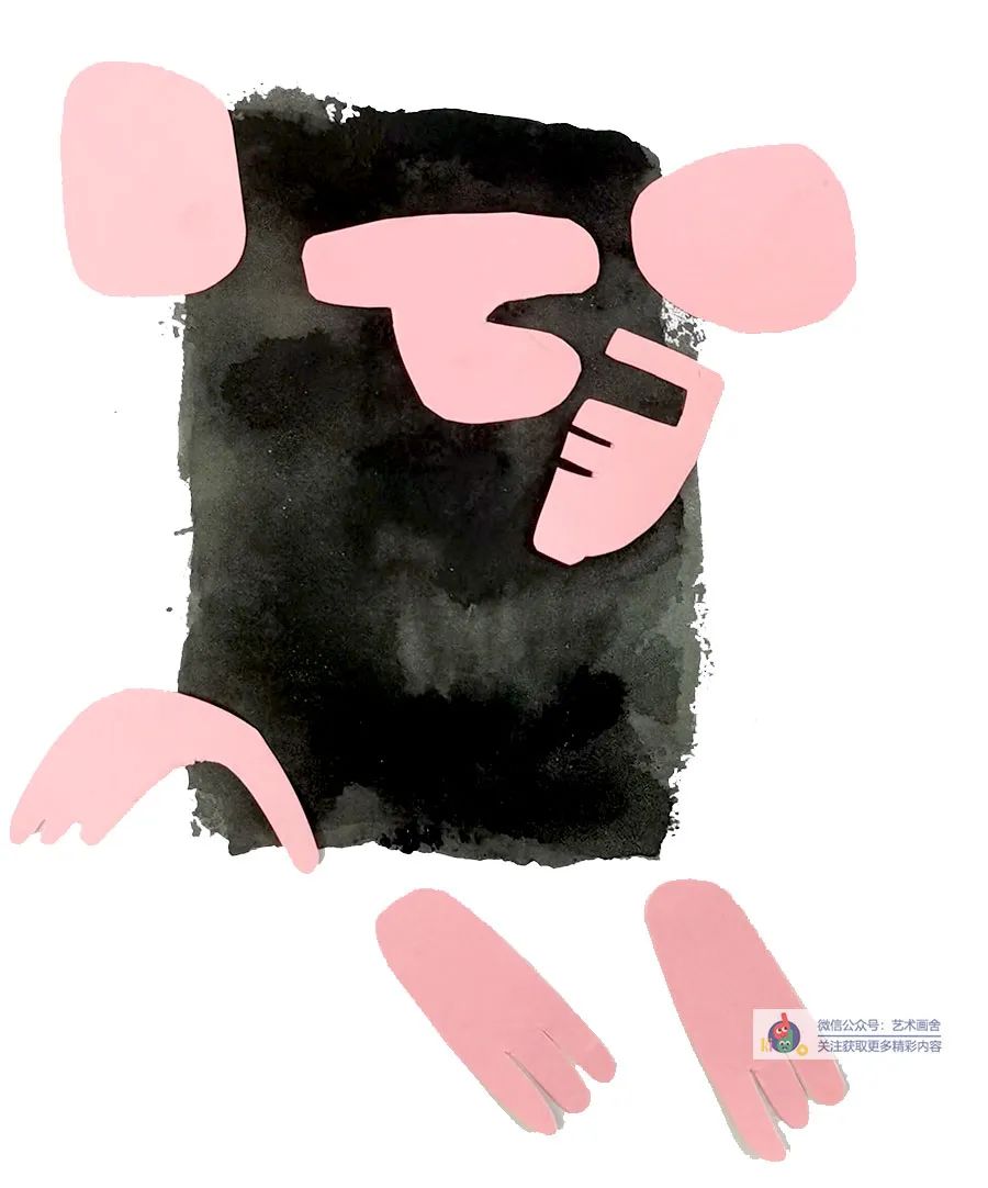 创意儿童画顽皮的猴子,儿童画剪贴创意画教程6到12岁