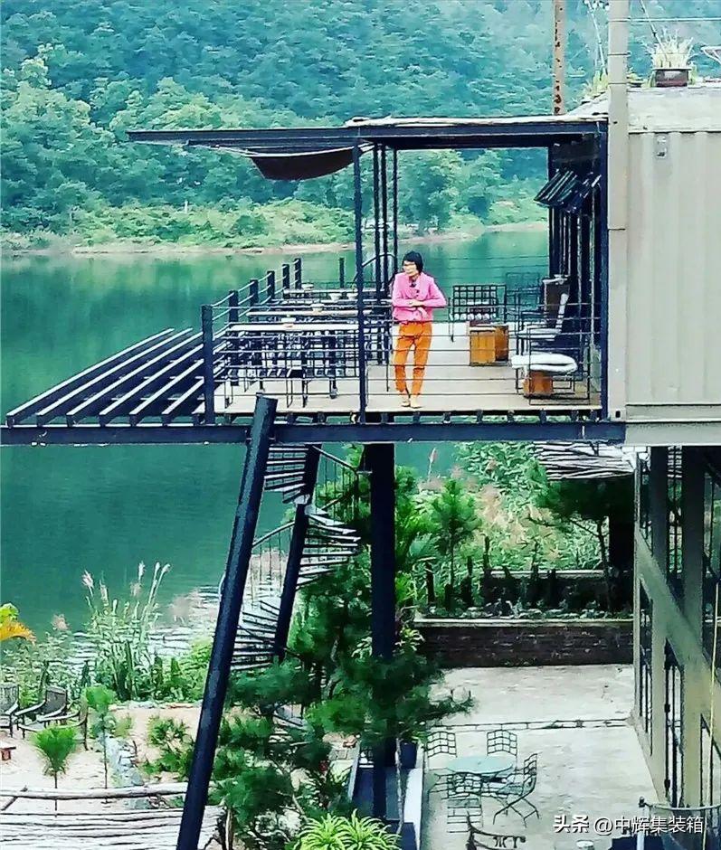 集装箱全景落地窗民宿,组合式集装箱民宿