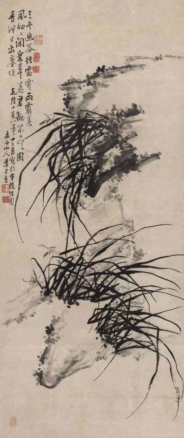 李方膺的国画墨梅图,李方膺画风竹作品