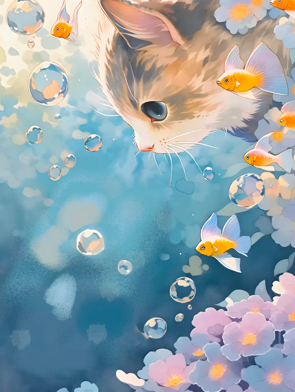 猫咪高清壁纸4k全屏60帧,萌萌哒粉色花篮里的猫咪图片壁纸