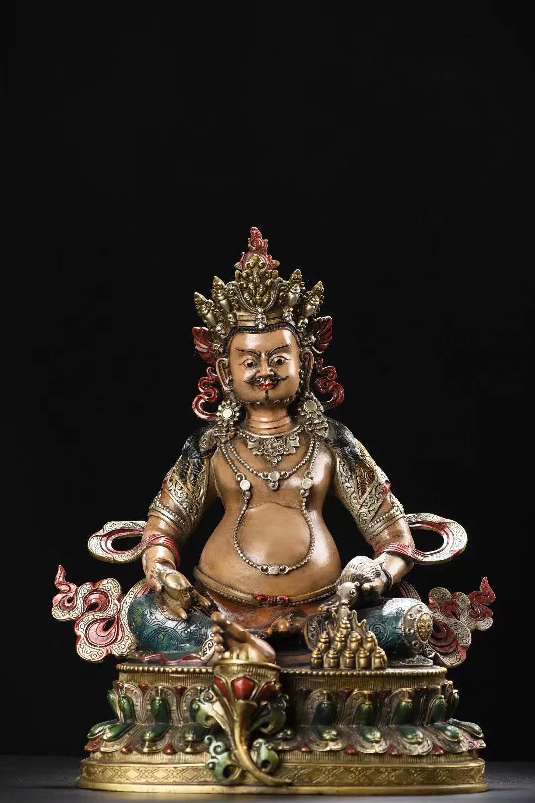 黄财神铜佛像图片大全,铜黄财神造像高清图片