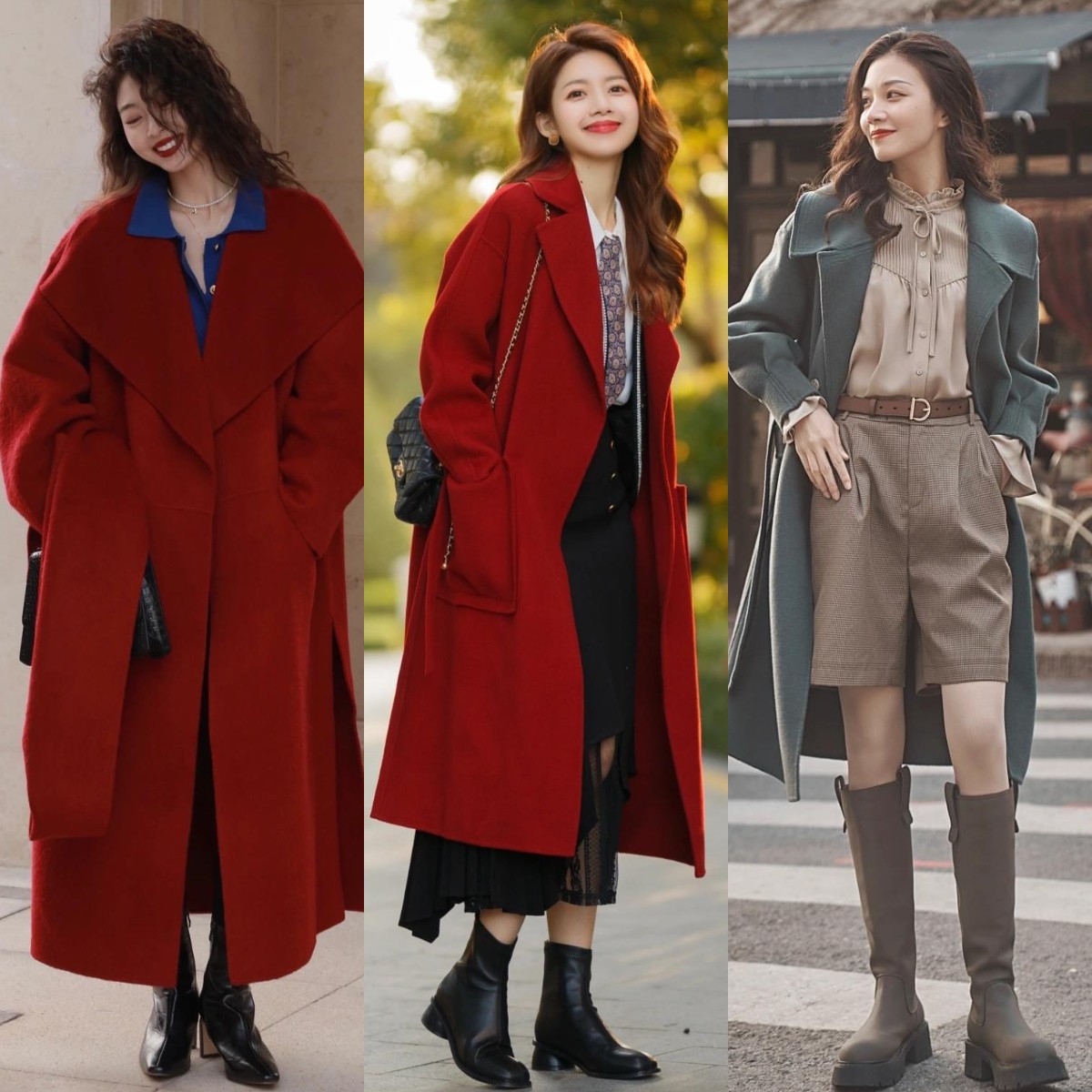 今年大衣流行色,老气的黑色短款大衣