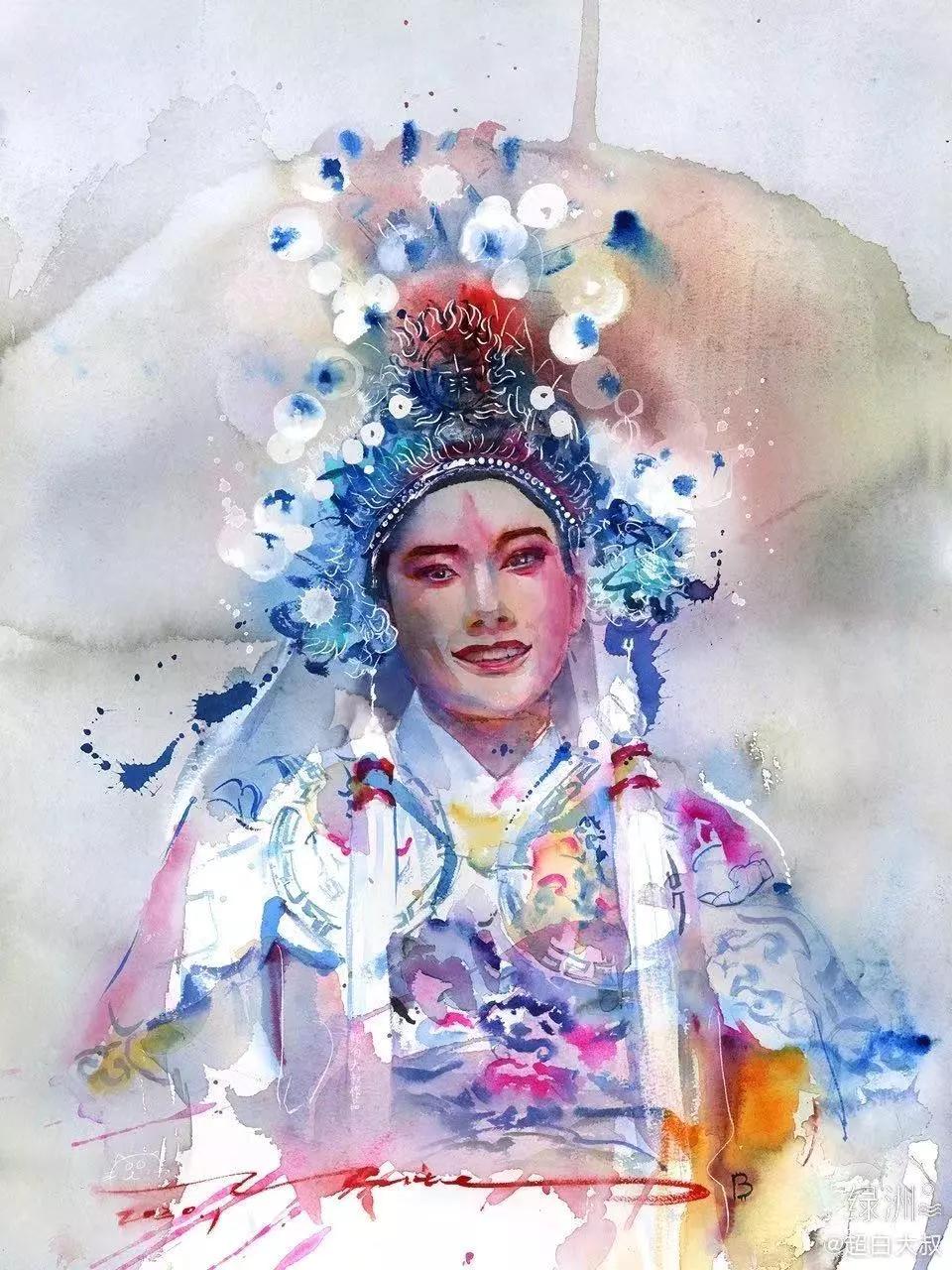 他是抖音水彩第一人，画面充满水墨意境，质感优秀！150万人盛赞