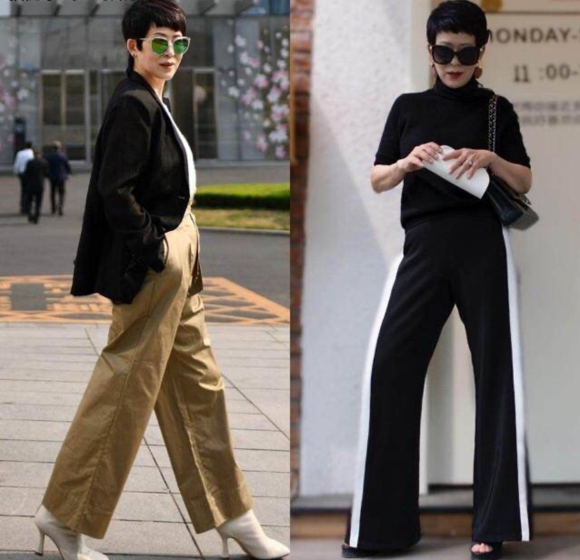 50岁女穿高档裤子,女人穿宽松的裤子很好看的