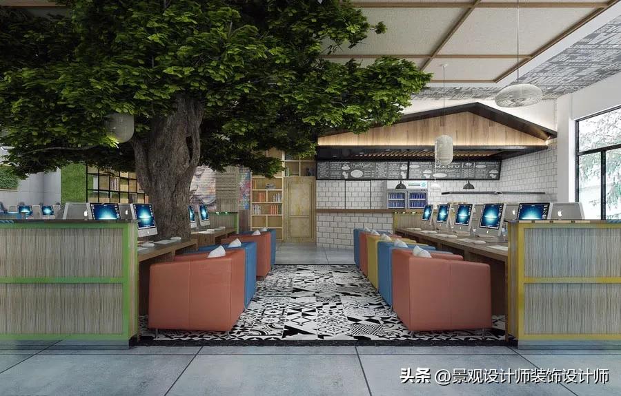 网咖网吧设计案例效果图,网吧设计效果图
